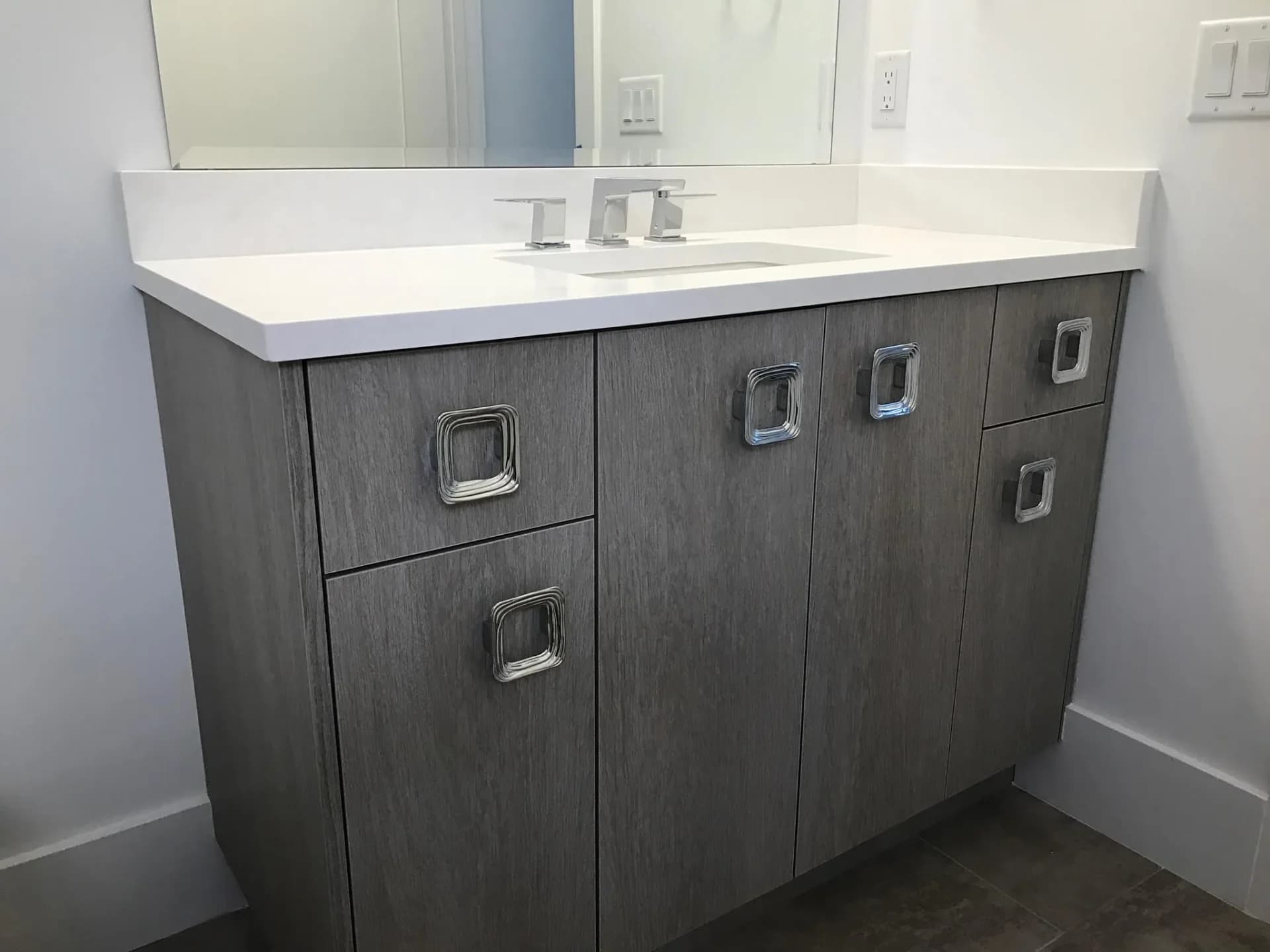 Custom-built bathroom cabinetry