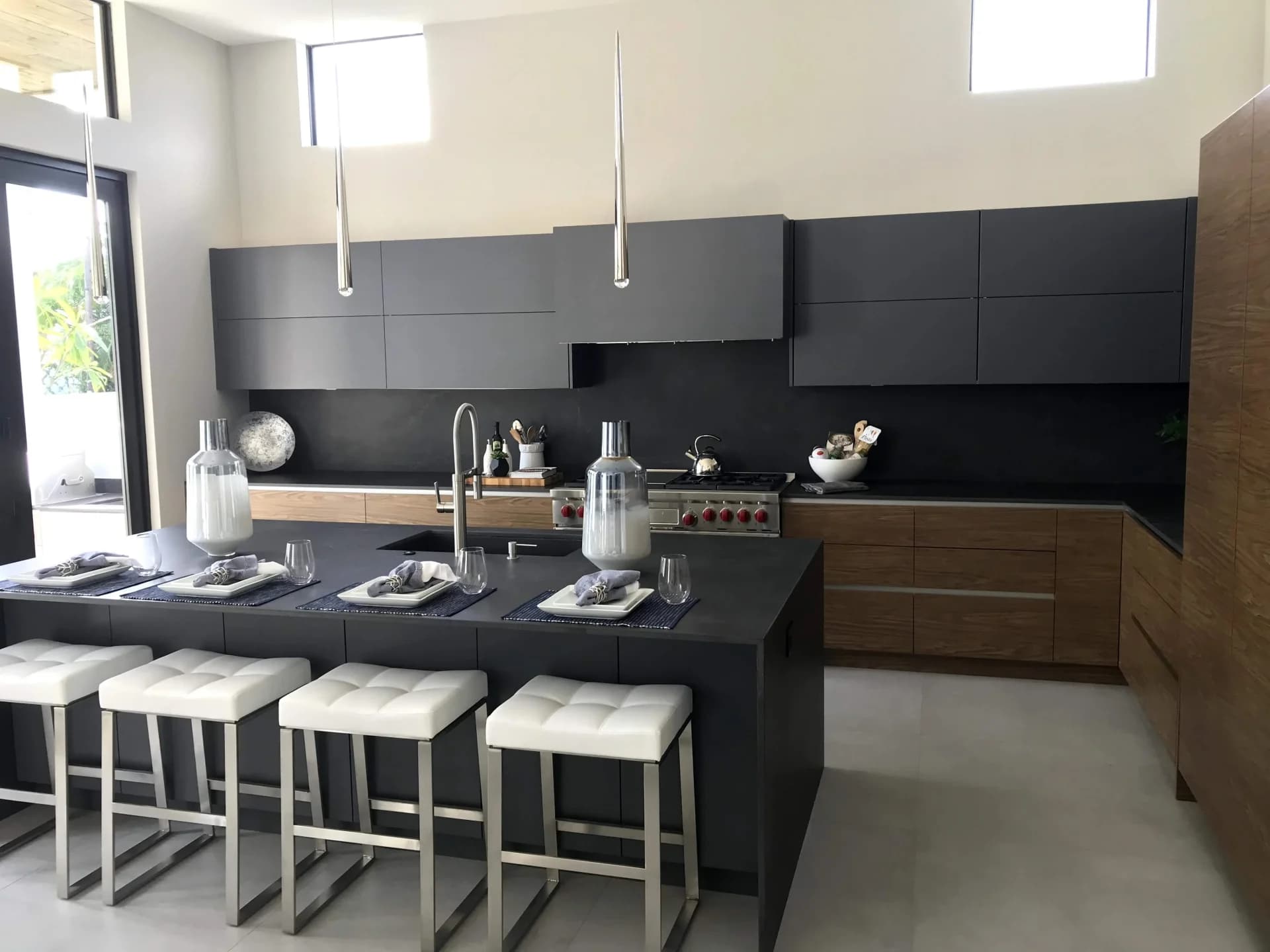 Custom kitchen cabinetry installation with island