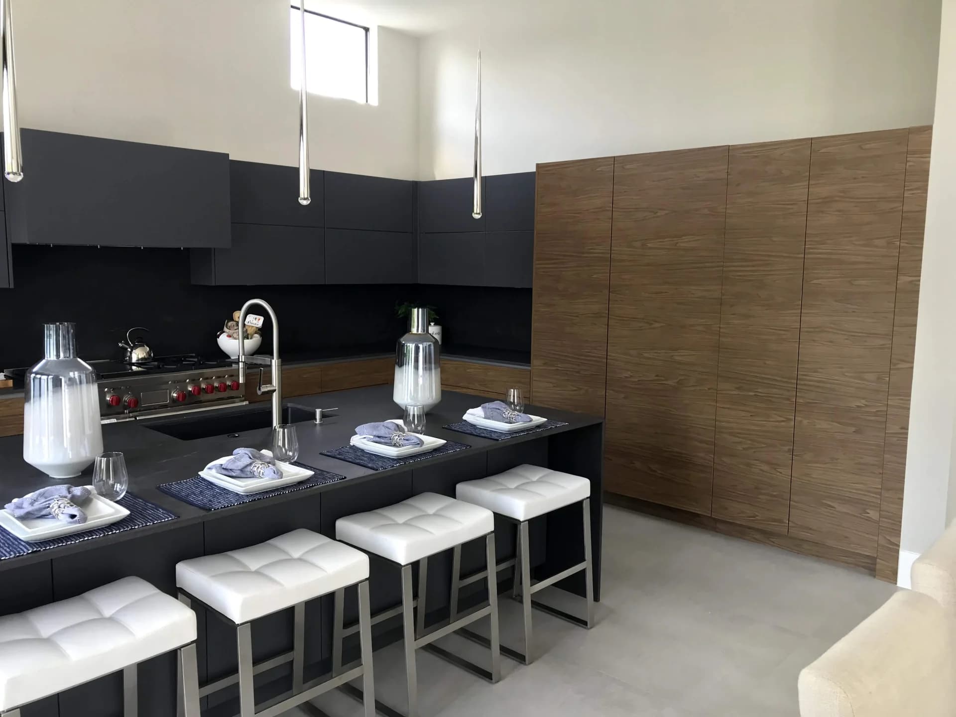 Sleek custom cabinetry finish in an Aventura kitchen installation
