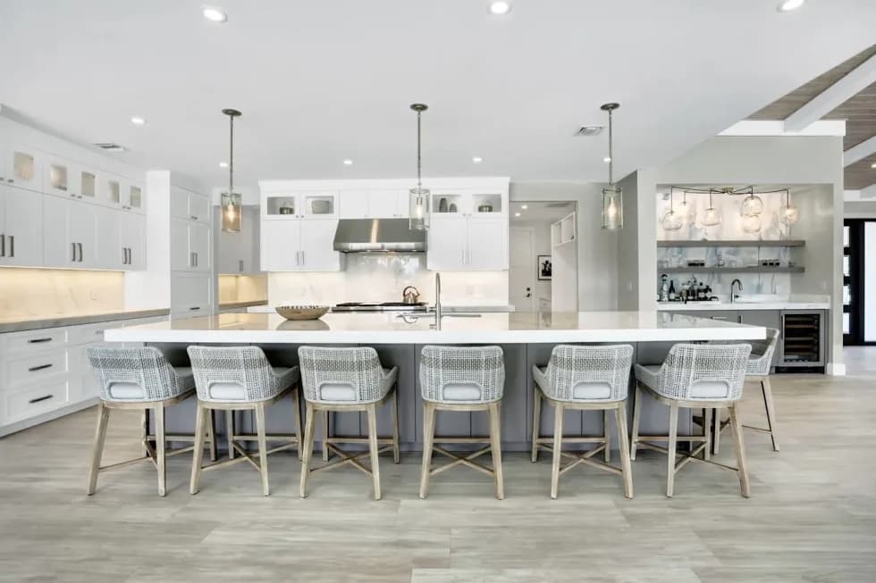 Custom kitchen cabinetry installed in a Coral Gables, FL home