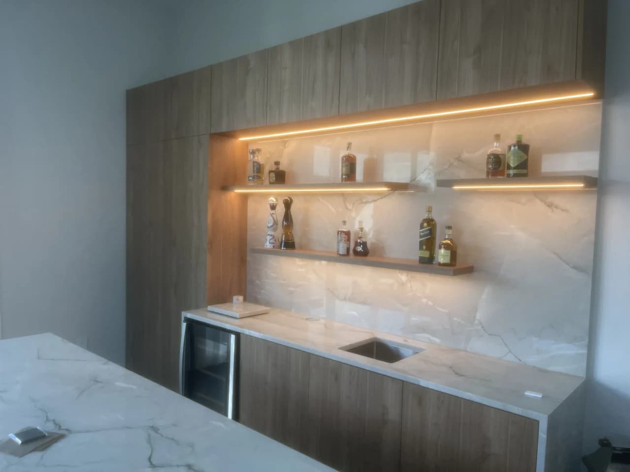 Custom cabinetry hardware and finish detail in a Fort Lauderdale home
