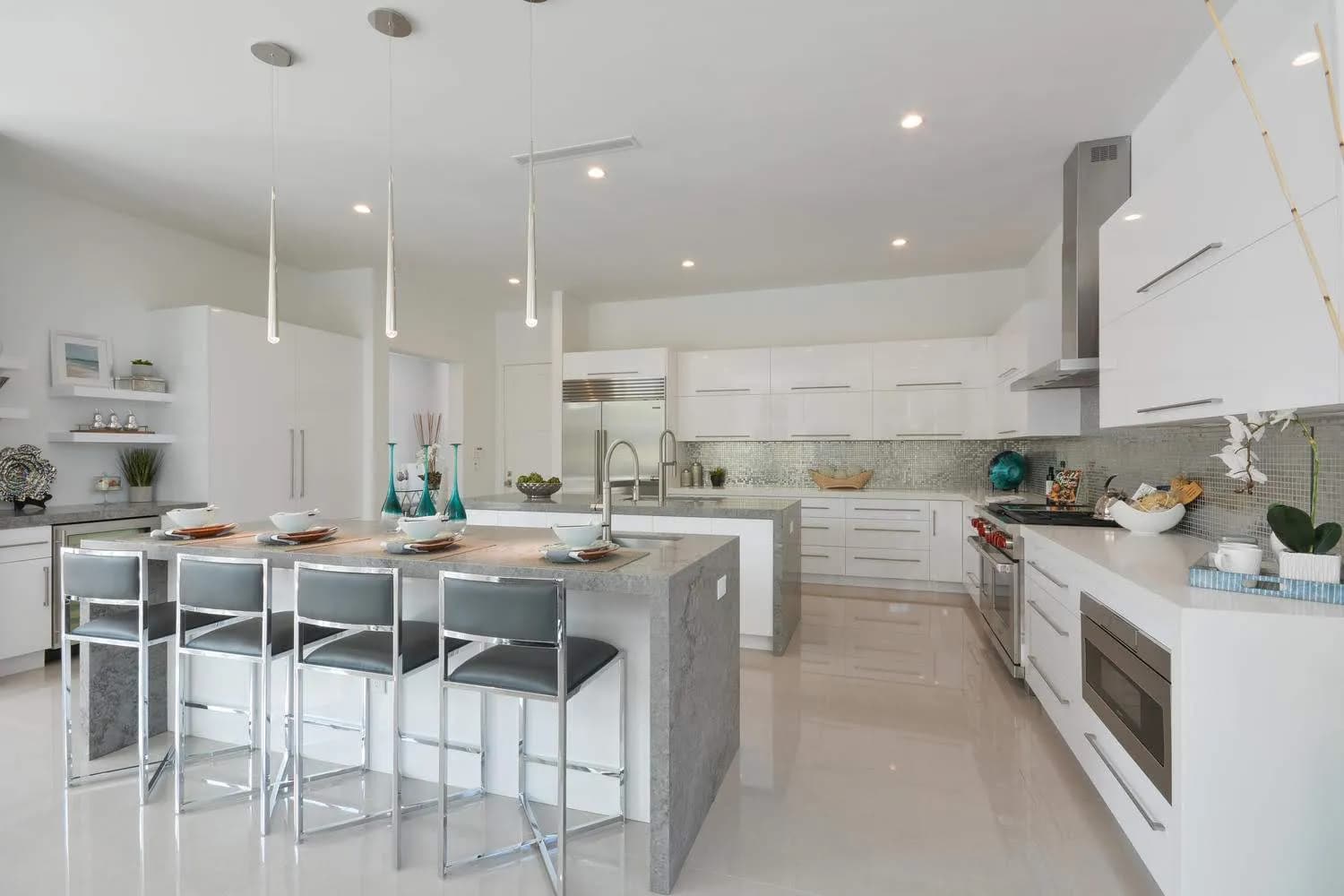Custom cabinetry island in a Boca Raton, FL kitchen
