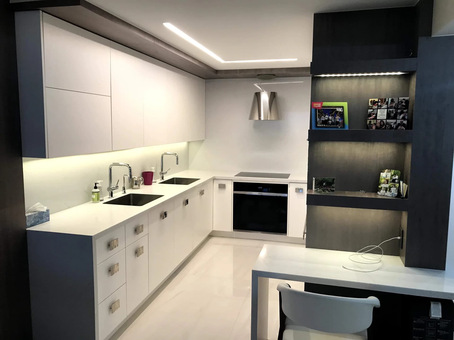 Custom cabinet island and storage in a Hollywood, FL kitchen